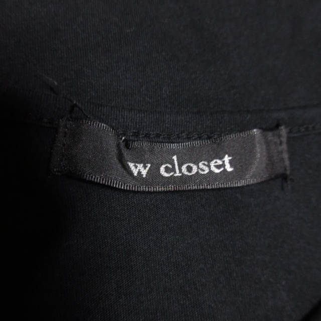 w closet(ダブルクローゼット)のダブルクローゼット w closet カットソー Vネック 半袖 Ｆ 黒 レディースのトップス(カットソー(半袖/袖なし))の商品写真