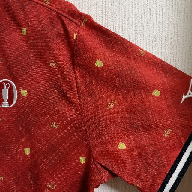 MIZUNO(ミズノ)のMIZUNOミズノ ゴルフウェアゴルフポロシャツ　赤格子柄　Mサイズ スポーツ/アウトドアのゴルフ(ウエア)の商品写真