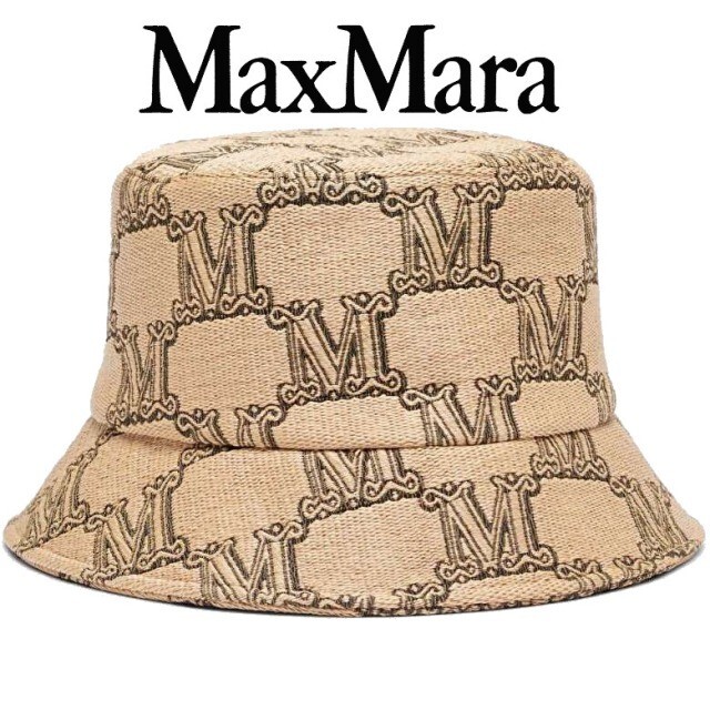 新品】MAX MARA ジャガード ラフィア バケットハット 非課税 - www