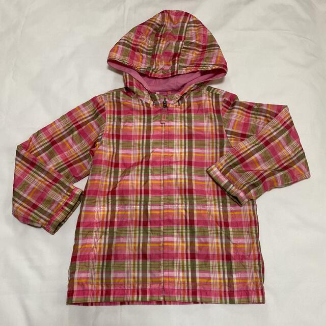 babyGAP(ベビーギャップ)のbabyGAP ピンクチェック ウインドブレーカー パーカー 110 キッズ/ベビー/マタニティのキッズ服女の子用(90cm~)(ジャケット/上着)の商品写真