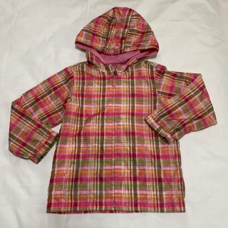 ベビーギャップ(babyGAP)のbabyGAP ピンクチェック ウインドブレーカー パーカー 110(ジャケット/上着)