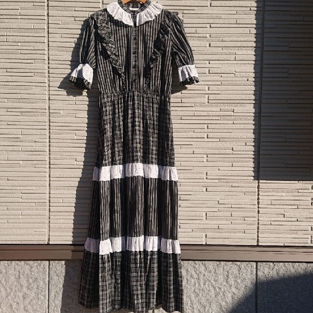 【70'S・Vintage】MAXI TIERED ONE-PIECE