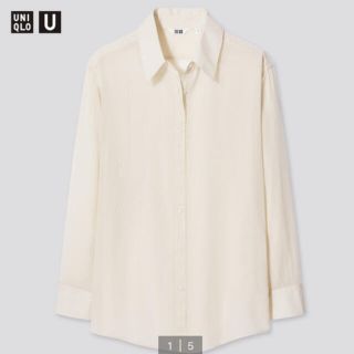 ユニクロ(UNIQLO)のユニクロ UNIQLO シアーシャツ（長袖）ナチュラル　XXL(シャツ/ブラウス(長袖/七分))