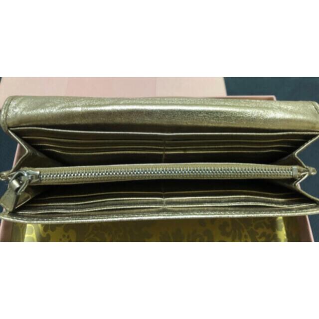 miumiu(ミュウミュウ)のmiumiu ミュウミュウ 長財布 リボン シャンパンゴールド&シルバー レディースのファッション小物(財布)の商品写真