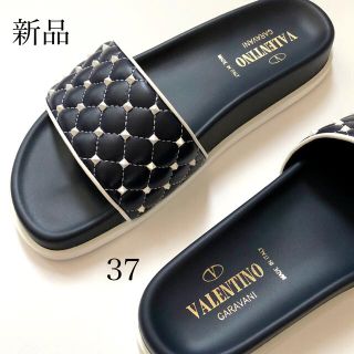 ヴァレンティノ(VALENTINO)の新品/37 ヴァレンティノ VALENTINO キルティング サンダル VLTN(サンダル)