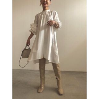 アメリヴィンテージ(Ameri VINTAGE)のAmeri Vintage gather tunic blouse ブラウン(シャツ/ブラウス(長袖/七分))