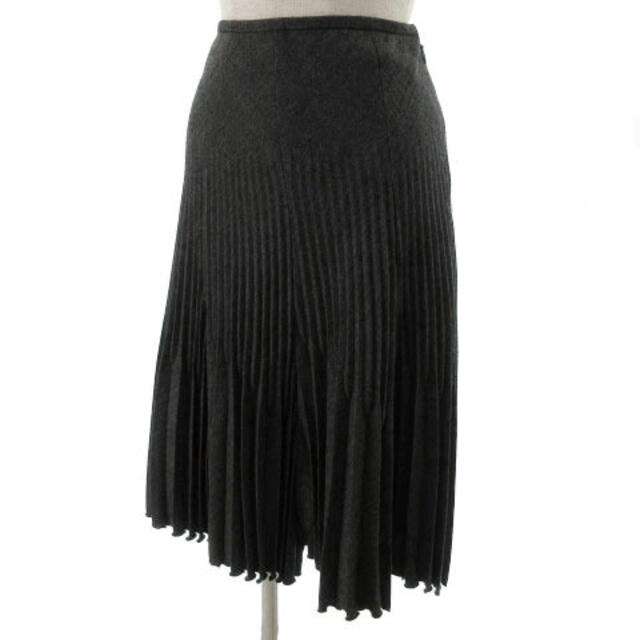 Aylesbury(アリスバーリー)のAylesbury スカート プリーツ ひざ丈 バーズアイ柄 グレー 黒 9 レディースのスカート(ひざ丈スカート)の商品写真