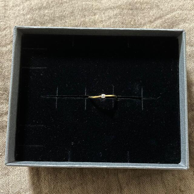 ete(エテ)のJouete K10YG ウェーブ ダイヤモンド ピンキーリング　3号 レディースのアクセサリー(リング(指輪))の商品写真