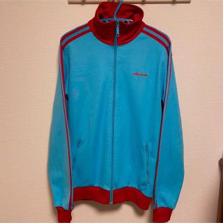 【レアカラー】adidas バイカラージャージ XL 水色 白 ハイネック