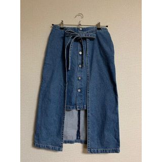 マウジー(moussy)のマウジー エプロン風重ねデニムスカート(ロングスカート)