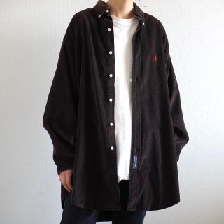 POLO RALPH LAUREN - 90s ラルフローレン 刺繍ロゴ コーデュロイシャツ