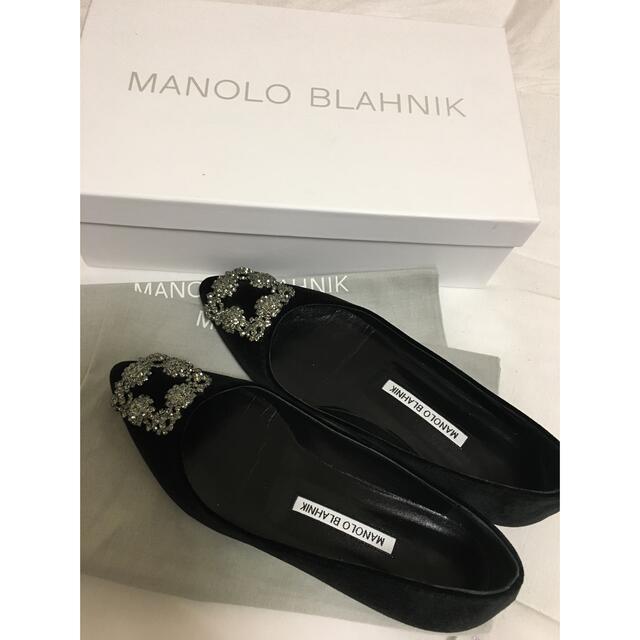 MANOLO BLAHNIK ハンギシフラット　ベルベット　36.5