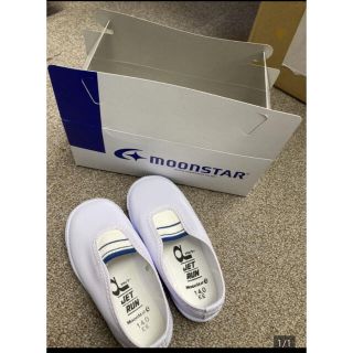 ムーンスター(MOONSTAR )の上履き ムーンスター 白青 14.0cm(スクールシューズ/上履き)