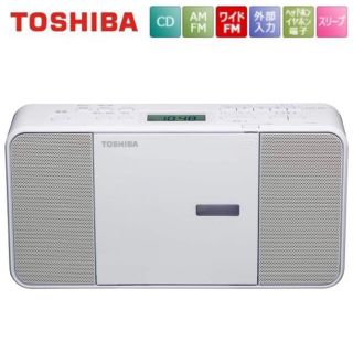 トウシバ(東芝)の東芝 CD ラジオ プレイヤー  ポータブル ワイドFM対応 TY-C250-W(ポータブルプレーヤー)