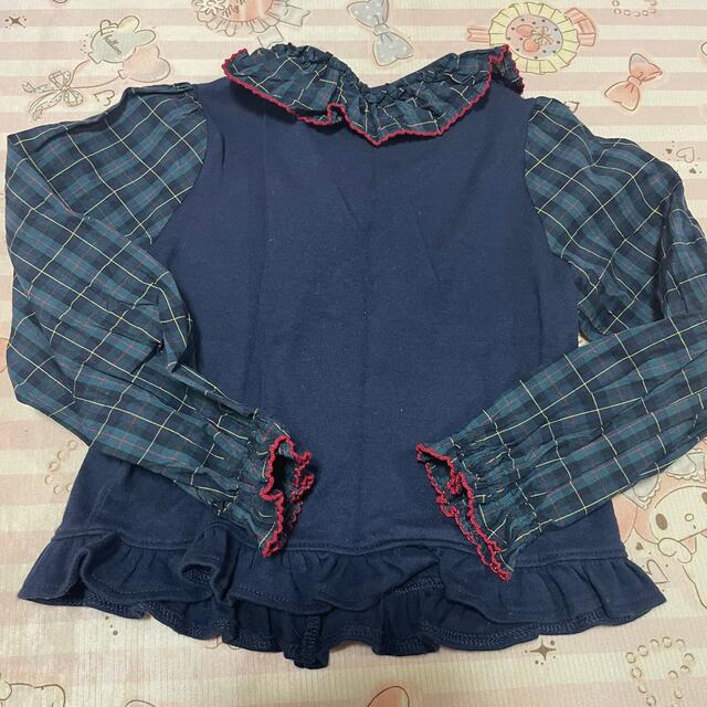 Shirley Temple(シャーリーテンプル)のシャーリーテンプル　タータンチェック上下 キッズ/ベビー/マタニティのキッズ服女の子用(90cm~)(Tシャツ/カットソー)の商品写真