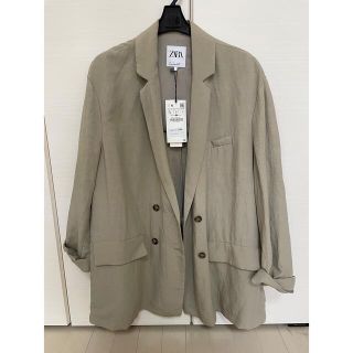 ザラ(ZARA)の【未使用品】Zara オーバーサイズリネン地ブレザー(テーラードジャケット)