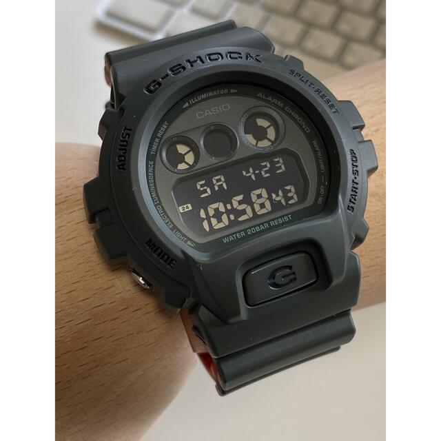G-SHOCK/ミリタリー/アーミーグリーン/DW-6900/オレンジ/反転液晶