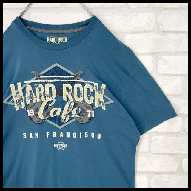 Hard Rock CAFE  オープンカラーシャツ　刺繍　ピンバッチ　黒　L