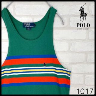 ポロラルフローレン(POLO RALPH LAUREN)の【入手困難】ポロラルフローレン ボーダー アースカラー ポニー刺繍 タンクトップ(タンクトップ)