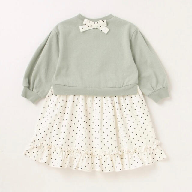 petit main(プティマイン)のプティマイン 120 ベアードッキングワンピース キッズ/ベビー/マタニティのキッズ服女の子用(90cm~)(ワンピース)の商品写真