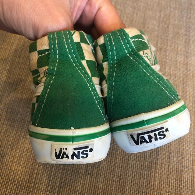 VANS(ヴァンズ)のvans ブロックチェック緑　14cm キッズ/ベビー/マタニティのベビー靴/シューズ(~14cm)(スニーカー)の商品写真