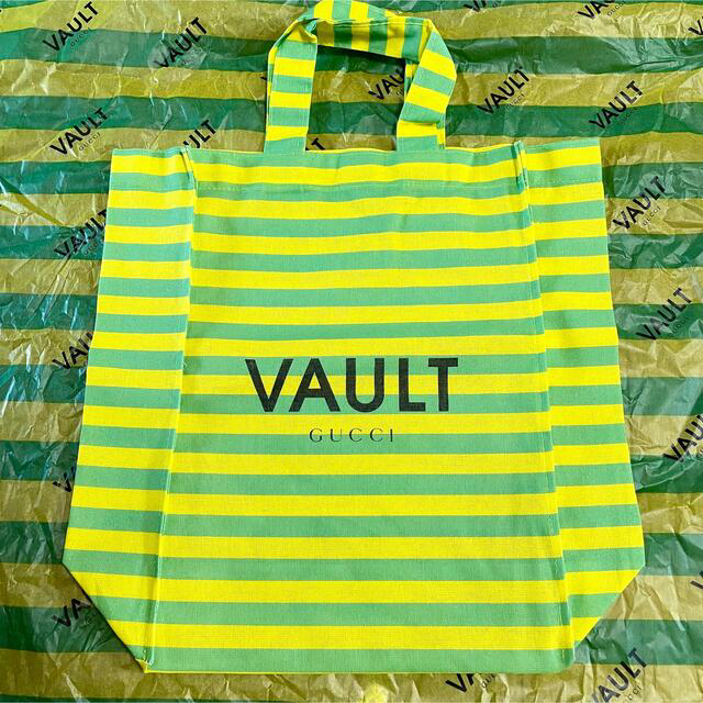 GUCCI - GUCCI エコバッグ トートバッグ VAULT 限定 ボーダー GUCCI - GUCCI エコバッグ トートバッグ VAULT 限定 ボーダー
