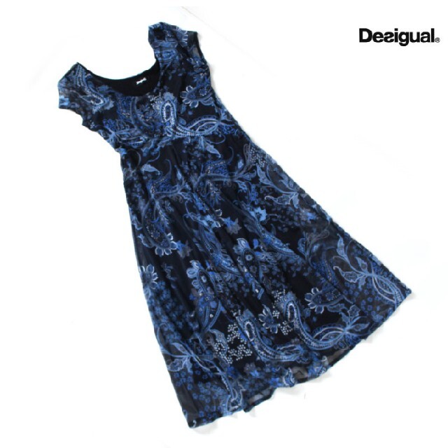 デシグアル Desigual シフォン地ドレス マキシワンピ