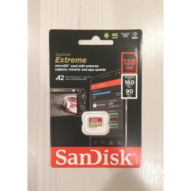 SanDisk(サンディスク)のマイクロSDカード 128GB サンディスク エクストリーム Extreme スマホ/家電/カメラのスマートフォン/携帯電話(その他)の商品写真