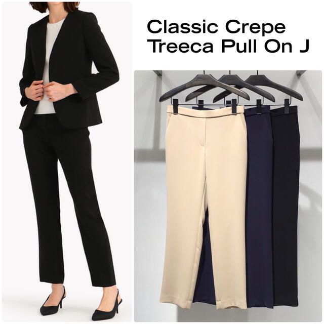 theory 21AW Crepe素材ウォッシャブル テーパードパンツ 黒00