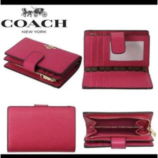 コーチ(COACH)のKIKI3010様専用ラスト1点【新品】COACH コーチ 二つ折り財布　ピンク(財布)