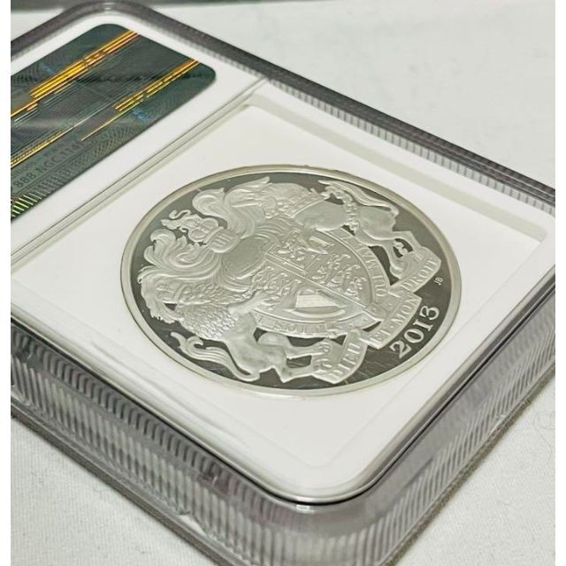 最高鑑定 ピエフォー 英国 エリザベス<1985-97デザイン>銀貨 PF70