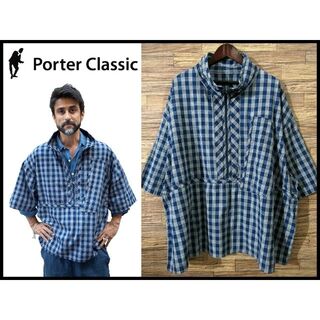 PORTER - 19ss porter classic ロールアップシャツ ネイビー Lサイズの 