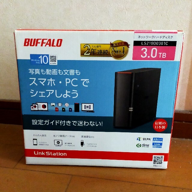 Buffalo(バッファロー)のBUFFALO NAS HDD 3TB LS210D0301Ｃ スマホ/家電/カメラのPC/タブレット(PC周辺機器)の商品写真