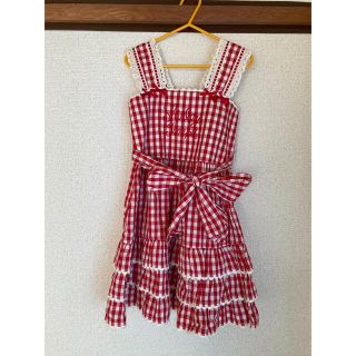 シャーリーテンプル(Shirley Temple)の【最終価格】シャーリーテンプル　120cm　ギンガムチェック ワンピース(ワンピース)