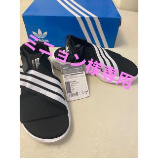 アディダス(adidas)のアディダスadidas黒ブラックスポーツサンダル24.5☆新品(サンダル)