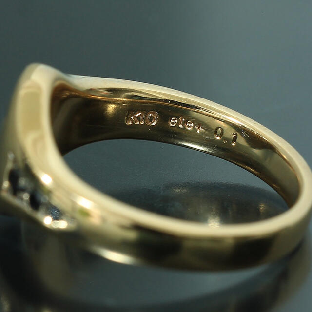 ete 0.1ct ルビー×ブラックダイヤ  リング K10YG D9203 レディースのアクセサリー(リング(指輪))の商品写真