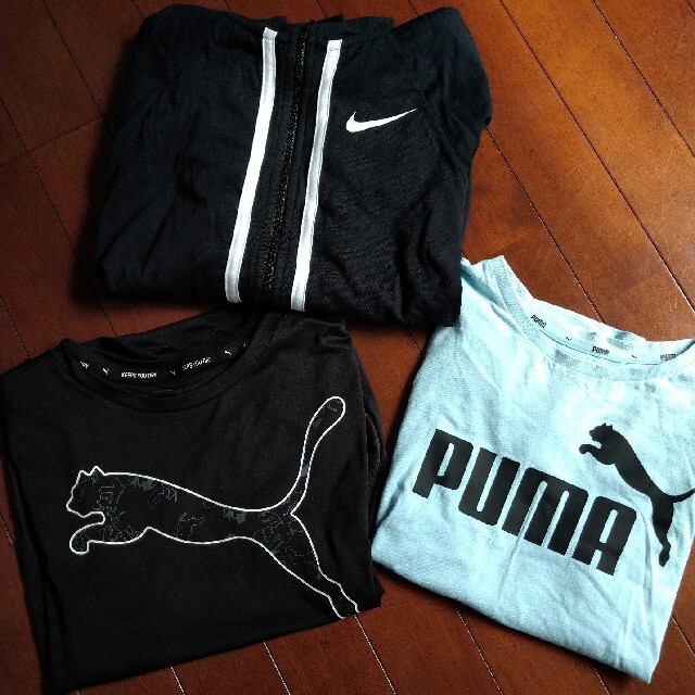 PUMAのＴシャツ150、NIKEの薄手パーカー キッズ/ベビー/マタニティのキッズ服男の子用(90cm~)(Tシャツ/カットソー)の商品写真