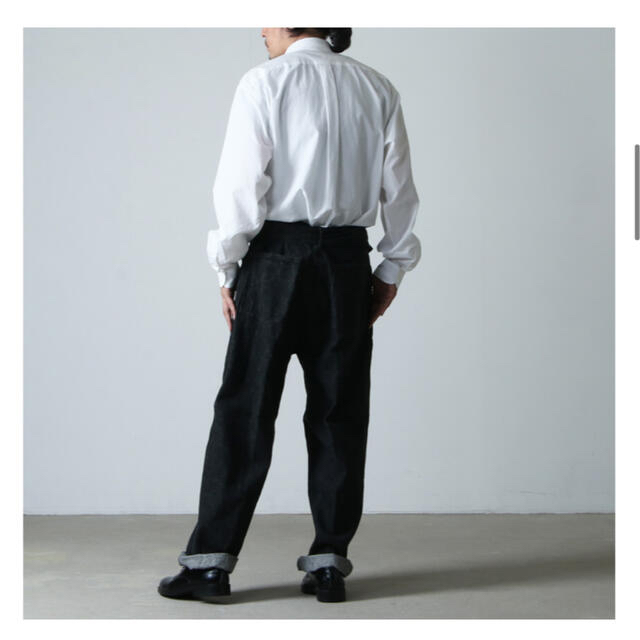 パンツت COMOLI - COMOLI DENIM BELTED PANTS Black / Ecru 1の通販 by