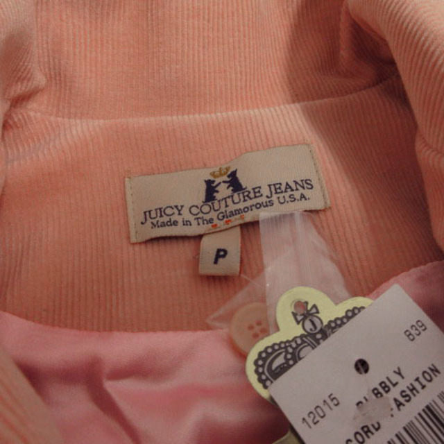 ジューシークチュールジーンズ ピーコート コーデュロイ USA製 ピンク P レディースのジャケット/アウター(ピーコート)の商品写真