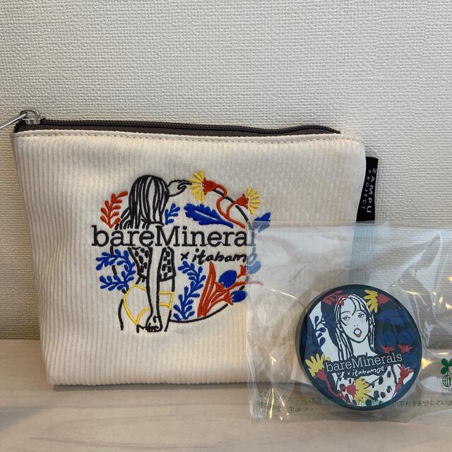 bareMinerals(ベアミネラル)の【限定品】ベアミネラルコラボキット　刺繍ポーチ&オリジナルファンデーション用蓋 レディースのファッション小物(ポーチ)の商品写真