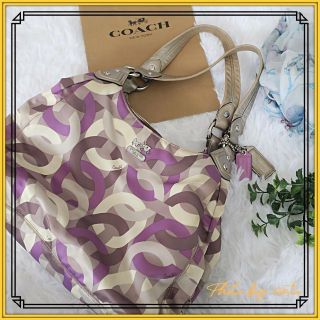 コーチ(COACH)の激レア✨コーチ バッグ セミショルダー ホーボー オプティックプリント(ショルダーバッグ)