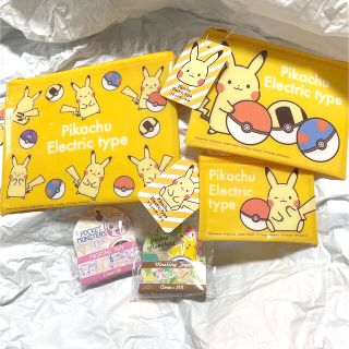 ポケモン(ポケモン)の値下げ 新品未使用 ポケモン ピカチュウ ポーチ マスキングテープ 5点セット(その他)