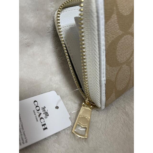 大得価HOT】 COACH - COACH 長財布 ベージュ ホワイトライン