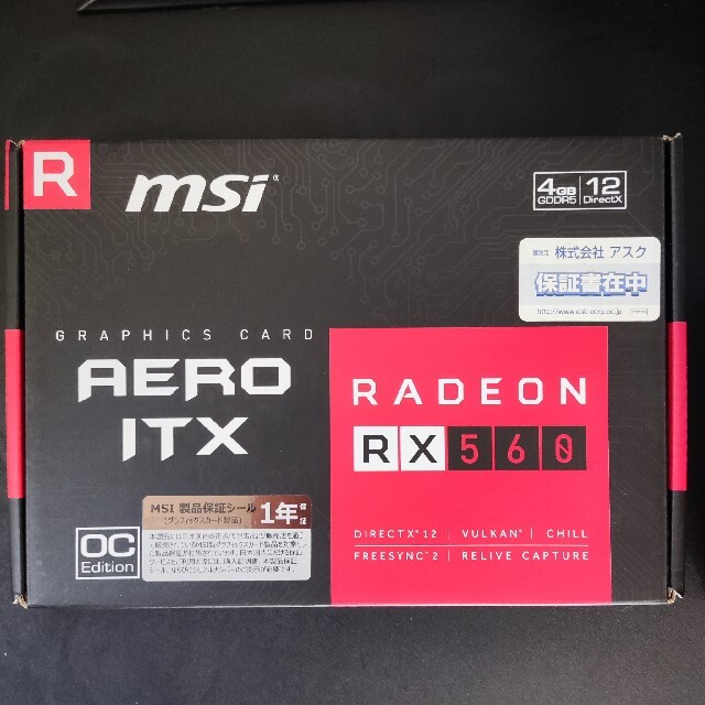 MSI グラフィックボード RADEON RX 560 AERO ITX 4G スマホ/家電/カメラのPC/タブレット(PCパーツ)の商品写真