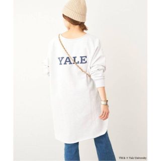 フレームワーク(FRAMeWORK)の完売色 新品 FRAMeWORK YALE/スウェットチュニック2 ホワイト(Tシャツ(長袖/七分))