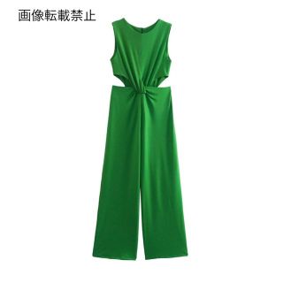 🌷4月新作🐝7753◆green ウエストカット オールインワンパンツ(オールインワン)