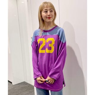 ビームスボーイ(BEAMS BOY)のSCREEN STARS × BEAMS BOY フットボールTシャツ　パープル(Tシャツ(長袖/七分))