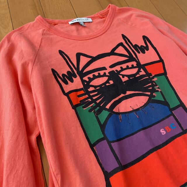 SEE BY CHLOE(シーバイクロエ)のシーバイクロエ  キャット　カットソー  七分袖　　ネコ　SBCロゴ　Tシャツ レディースのトップス(Tシャツ(長袖/七分))の商品写真