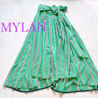 くつろぎカフェタイム MYLAN マイラン Hi Waist Flare Maxi Skirt