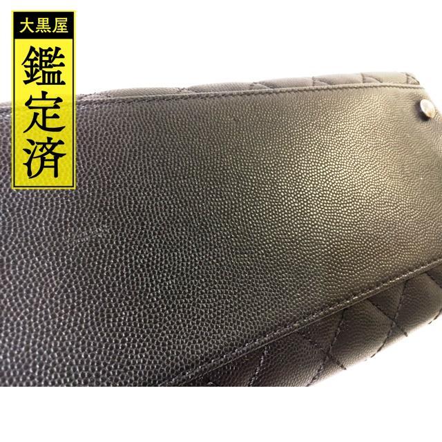 シャネルマトラッセ　2WAY ブラック/ボルドー/いぶし銀金具　【472】KS